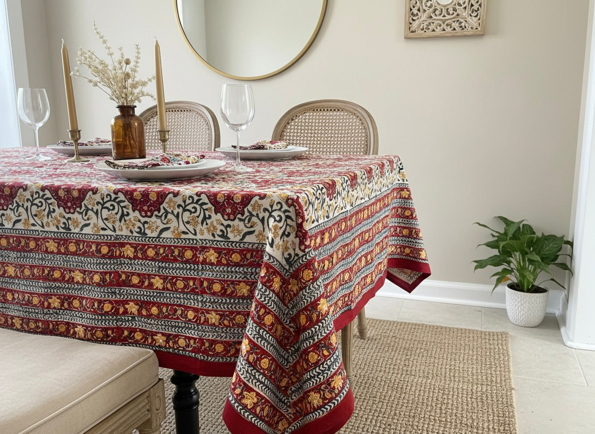 HAND BLOCK PRINTED TABLE CLOTH