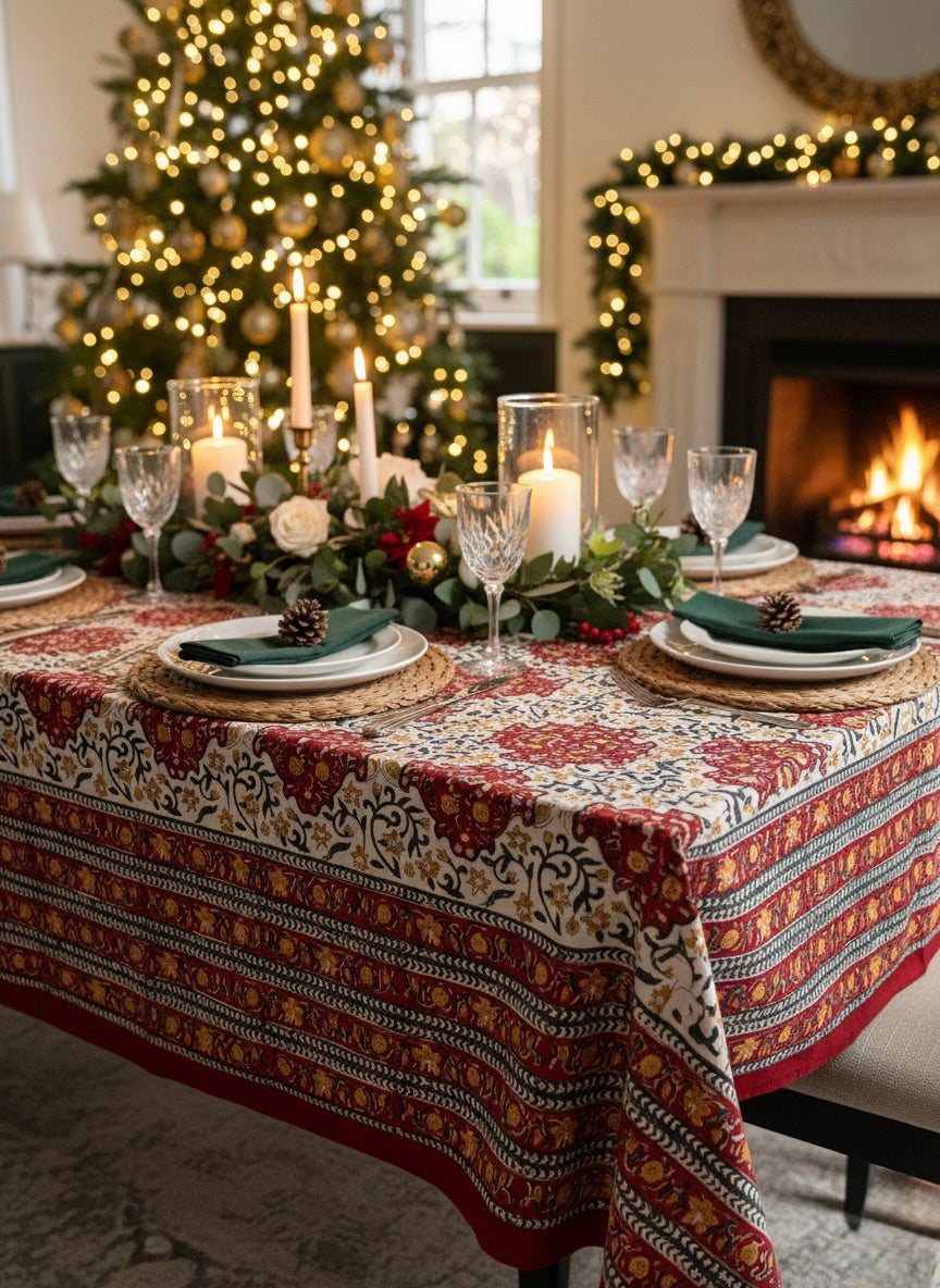 HAND BLOCK PRINTED TABLE CLOTH