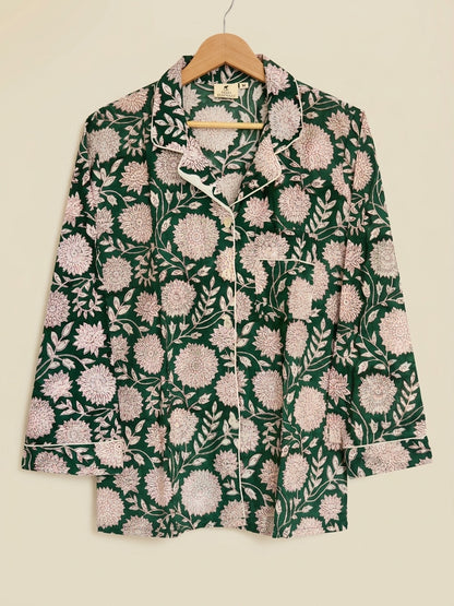 CHRITMAS GREEN COTTON PJ SET