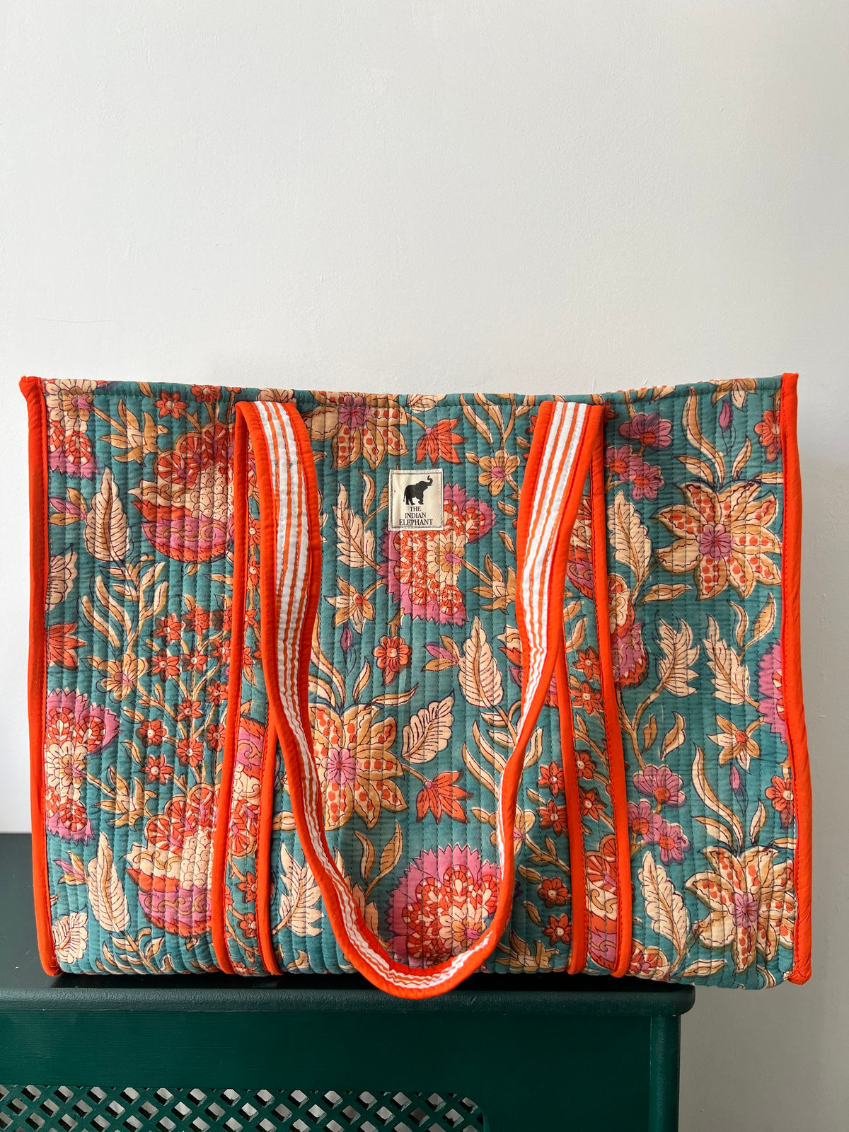 TURQUOISE REVERSIBLE TOTE BAG