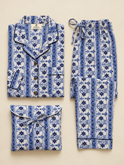 COSY BLUE FLORAL PJ SET