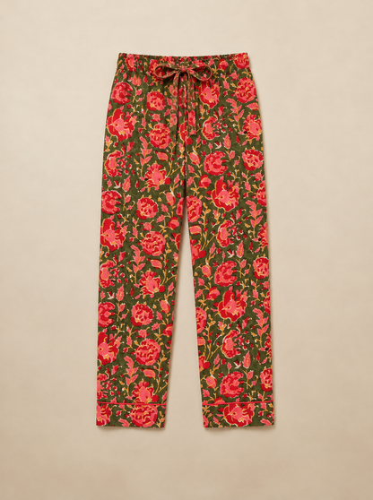 BOTANICAL GREEN COTTON PJ SET