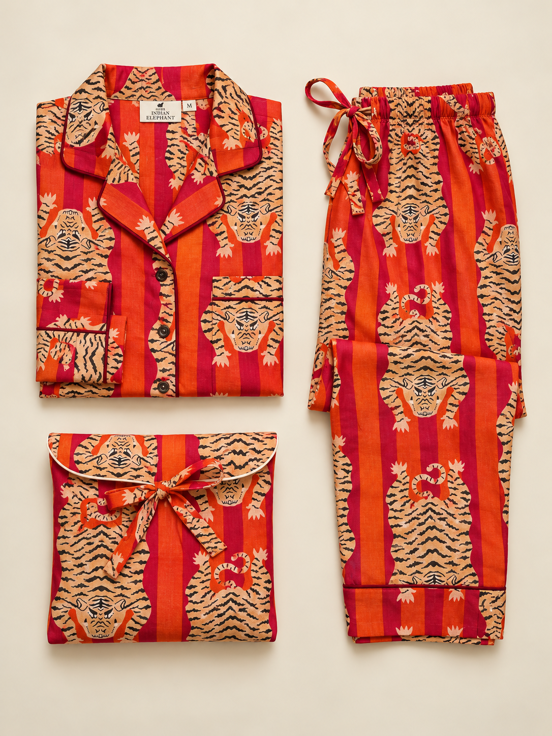 PINK TIGER COTTON PJ SET