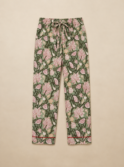 SAGE FLORAL COTTON PJ SET