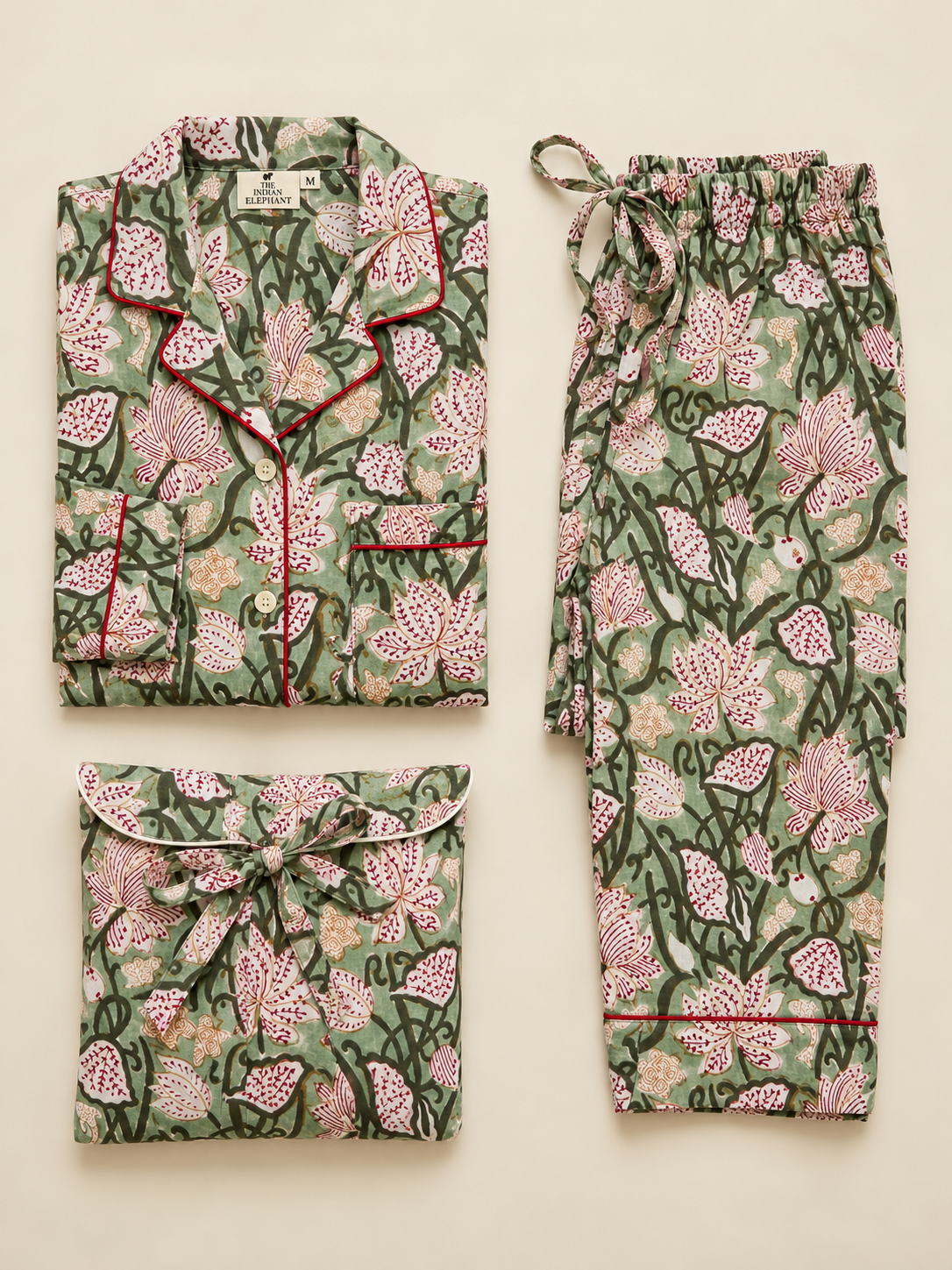 SAGE FLORAL COTTON PJ SET