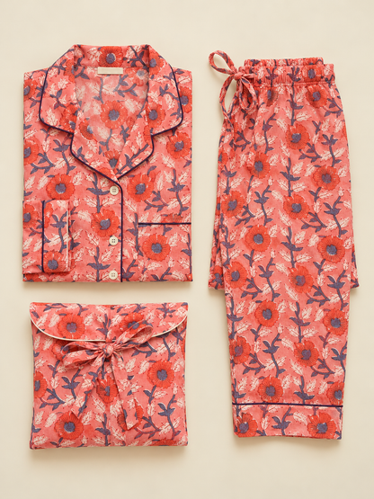 CUTE PEACH COTTON PJ