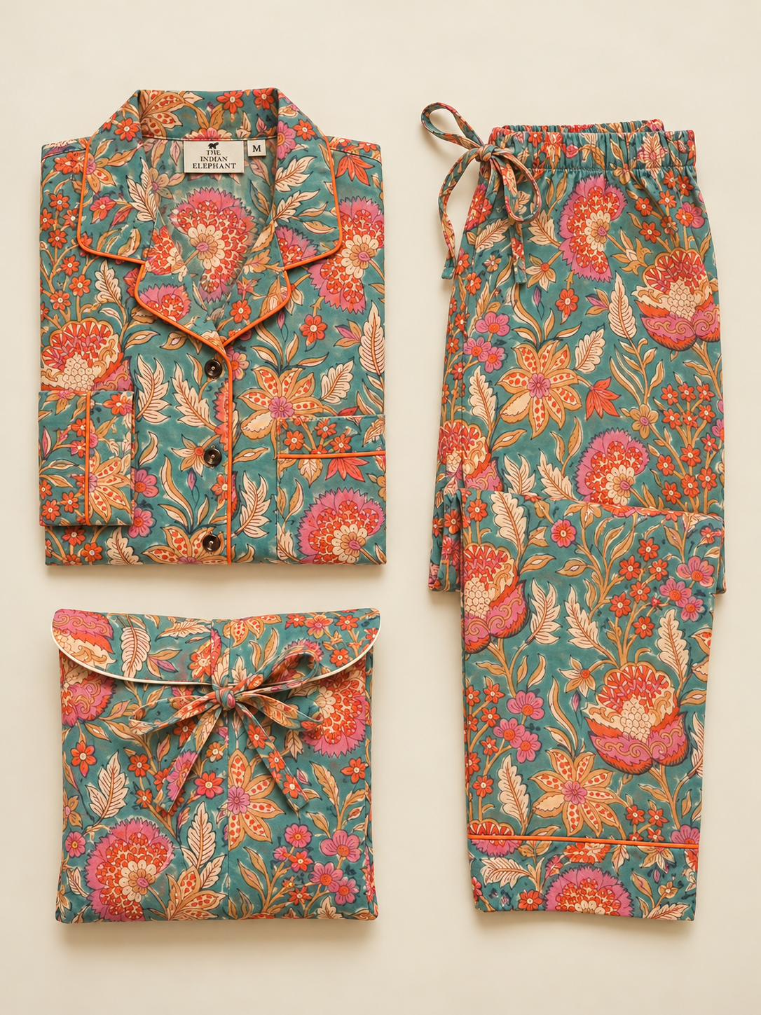 TURQUOISE COSY COTTON PJ SET